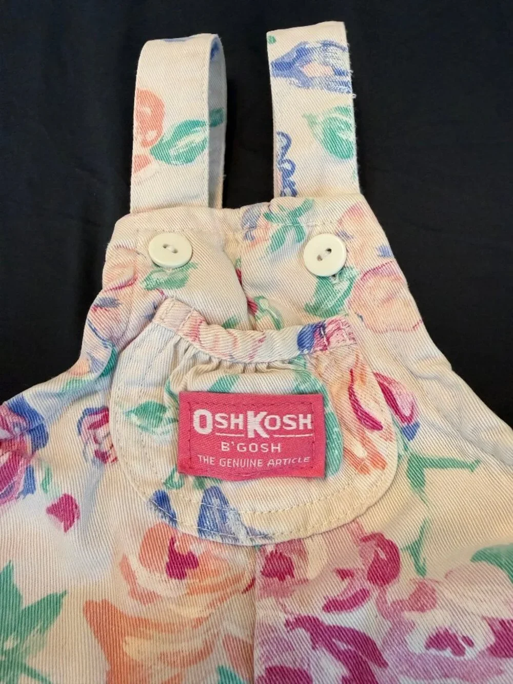6-9 Vintage OshKosh Floral Bubble Shortall Romper
